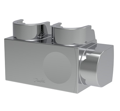 Danfoss Kunststoffabdeckung für VHS-DV Eck, Fühler links in chrom, Heizkörper 1/2" 013G7972