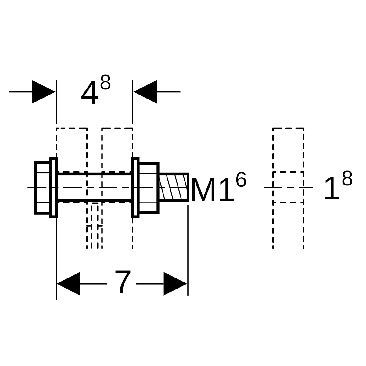 Geberit Schraubenset für Flanschverbindung aus CrNi-Stahl M16x70mm 91172