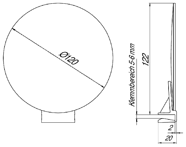 Emco Kosmetikspiegel Pure, 3-fach, zum Aufstecken D=120mm Lichtgrau 979516400