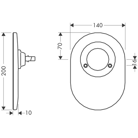 Hansgrohe Umrüstset Kugel auf M3 Brausenmischer Unterputz steel 96384800