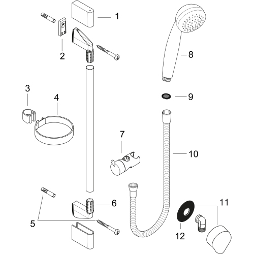 Hansgrohe Crometta 85 Brauseset Mono EcoSmart+ mit Brausestange 650mm, Chrom 27652000