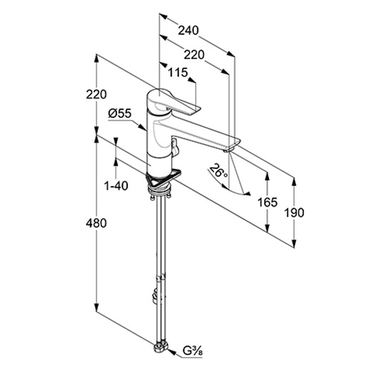 Kludi MIX SPT-Multi-Einhandmischer geschlossener Hebel, chrom, DN15 329060575