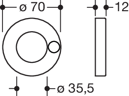 HEWI Rosettenkappe für Stangensysteme System 900 mit D: 32mm, Rosettenbefestigung Mittelstücke mit Loch, Edelstahl, verchromt 66778