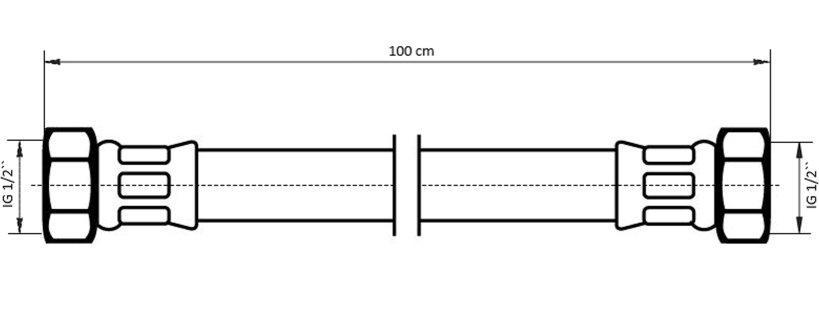 Neoperl NEOFLEX Panzerschlauch DN8 IG x IG, 1/2" x 1/2" 100cm 66861410