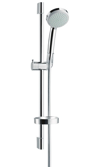 Hansgrohe Brauseset Croma 100 Vario EcoSmart mit Brausestange 650mm und Seifenschale, Chrom 27776000