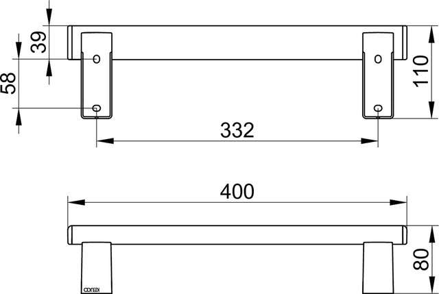 Keuco Haltegriff AXESS 400mm silber-eloxiert 35001170400