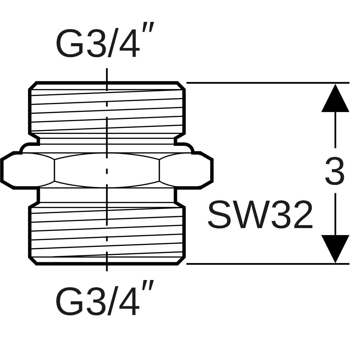 Geberit Übergang Eurokonus mit AG Messing G3/4-EuG3/4 641.533.00.1