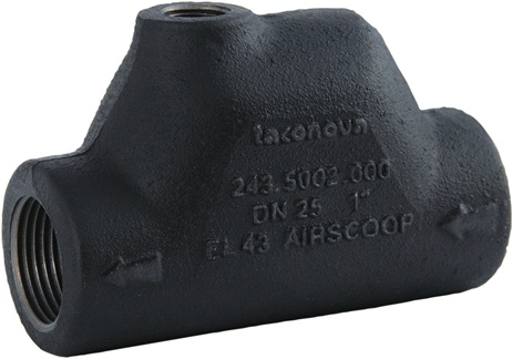 Taconova Entlüfter TacoVent AirScoop horizontal DN32, 1 1/4" IG in Kombination mit Hy-Vent Entlüfter 243.5003.000