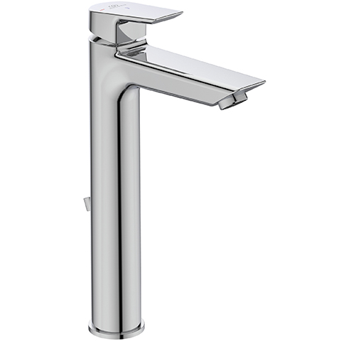 Ideal Standard Tesi Waschtischarmatur BlueStart mit verlängertem Sockel mit Ablaufgarnitur chrom, Ausladung 140mm, 5 l/min A6574AA