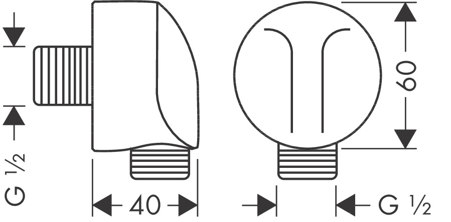 Hansgrohe Schlauchanschluß Fixfit DVGW 0827 chrom mit Rückflussverhinderer 27458000