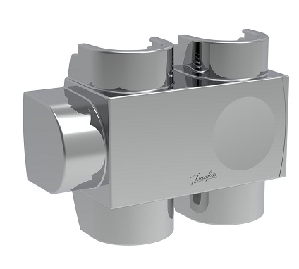 Danfoss Kunststoffabdeckung für VHS-DV Durchgang, Fühler rechts in chrom, Heizkörper 1/2" 013G7963
