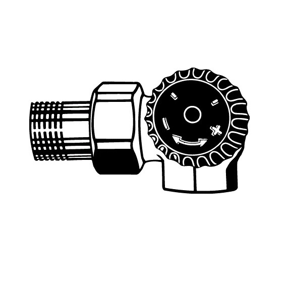 Heimeier Thermostatventil Winkeleck/rechts 1/2" Einrohr DN15, Anschluss am Heizkörper rechts 2340-02.000