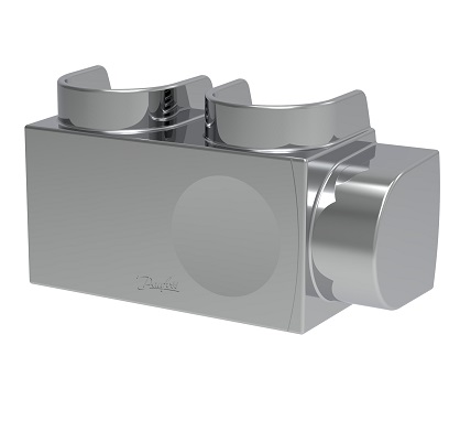 Danfoss Kunststoffabdeckung für VHS-DV Eck, Fühler links in chrom, Heizkörper 3/4" 013G7971