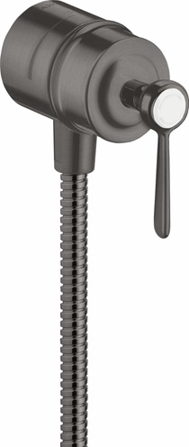 Hansgrohe Wandanschluss Stop AXOR Montreux mit Rückflussverhinderer, Absperrventil und Hebelgriff, Brushed Black Chrome 16883340