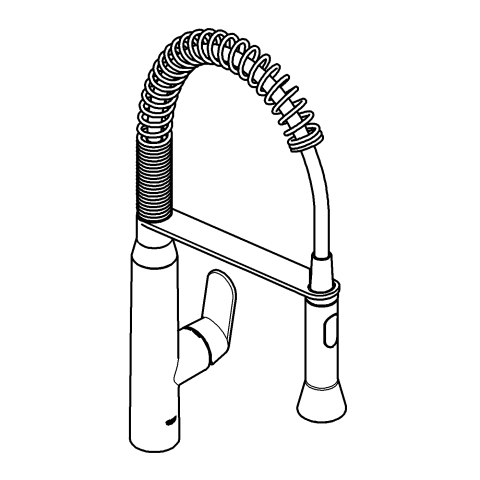 Grohe K7 Medium Einhebel-Spültischbatterie supersteel mit Profibrause, Ausladung 234mm 31379DC0