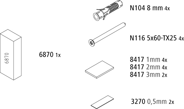 Kermi Set Montagekleinteile für LI TVB 2539344