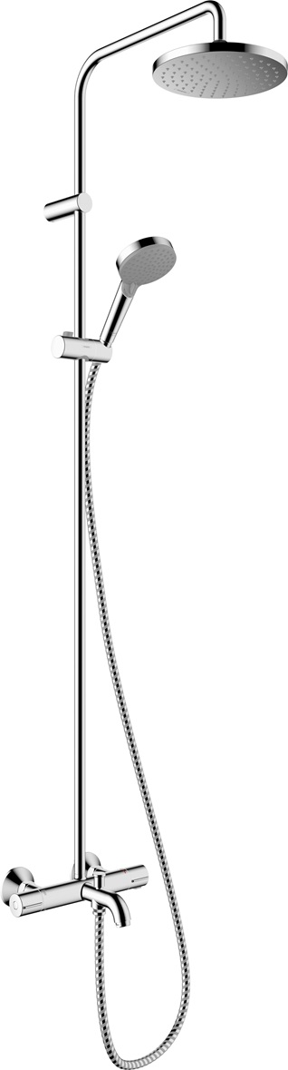 Hansgrohe Showerpipe 200 1 jet Vernis Blend chrom mit Wannenthermostat 26274000