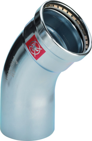 Viega Prestabo Bogen 45 Grad mit SC-Contur 1126.1XL in 76,1mm Stahl verzink 597696