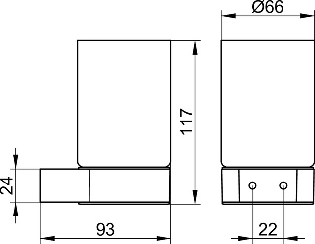 Keuco Glashalter Plan komplett mit Echtkristall-Glas, schwarz 14950379000