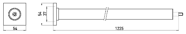 Emco Deckenabhängung System2, für Duschvorhangstangen, 1225mm chrom 358700125