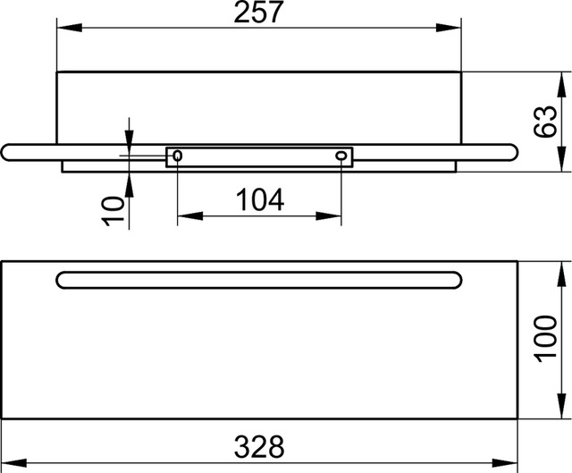 Keuco Duschablage Edition 400, Glasabzieher, Aluminium silber-eloxiert 11559170000