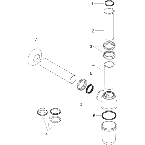 Hansgrohe Tassensiphon Standardmodell für Bidet, Chrom 55213000