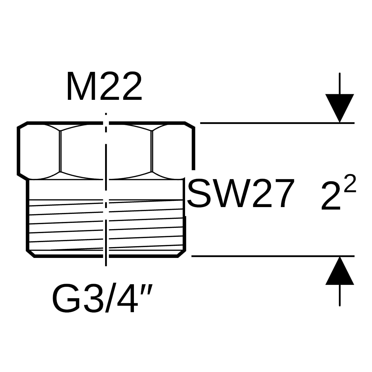 Geberit Übergang Eurokonus mit IG Messing EuG3/4 M22x1,5 641.522.00.1