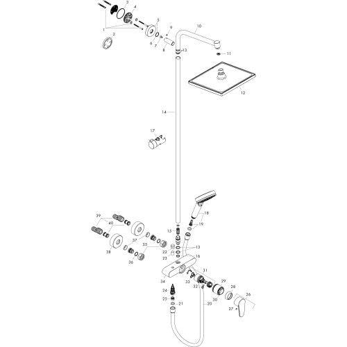 Hansgrohe Showerpipe Crometta E 240 Einhebelmischer chrom 27284000