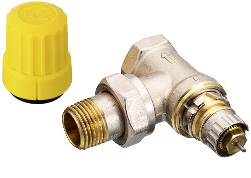 Danfoss Ventilgehäuse RA-UR 15 R 1/2, Eck, matt vernickelt 013G3229