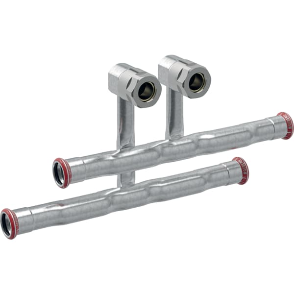 Geberit Mapress C-Stahl Set Anschluss-T-Stück für Vorlauf/Rücklauf Anschlussverschraubung d22-15 24047