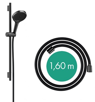 Hansgrohe Brauseset Rainfinity 130 3jet Unica S Puro 650mm Push Schieber brushed black chrom 28745340