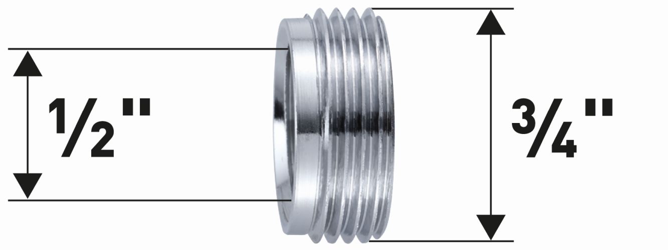 Neoperl Reduktion Messing verchromt, 1/2" x 3/4" flach 33630511