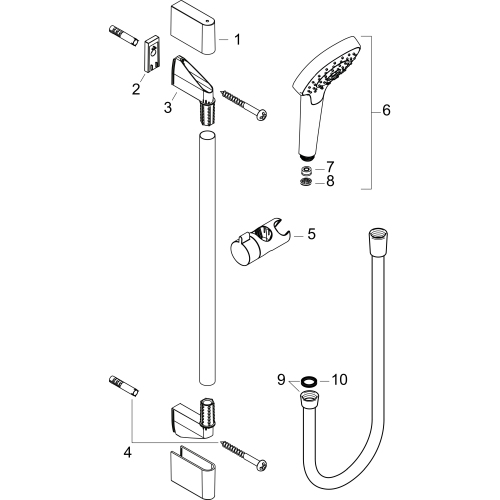 Hansgrohe Brauseset Croma Select E Multi EcoSmart/Unica mit Brausestange 900mm weiss/chrom 26591400