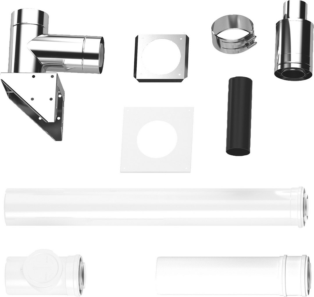 Bosch Grundbausatz C53x, d: 80/125mm, Fassade Abgaszubehör FC-Set80-C53x (hinten 7738112756