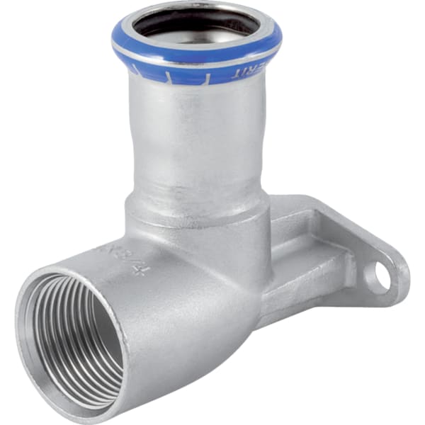 Geberit Mapress Edelstahl Anschlusswinkel 90 Grad abgesetzt (LABS-frei) d22-Rp3/4 83427