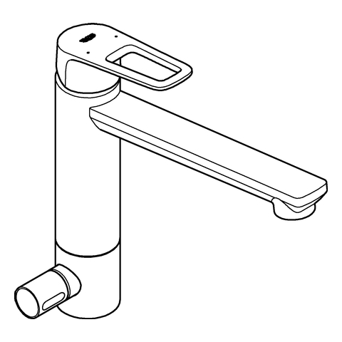 Grohe BauLoop Einhand-Spültischbatterie chrom mittelhoher Auslauf GROHE ZERO Absperrventil 31713000
