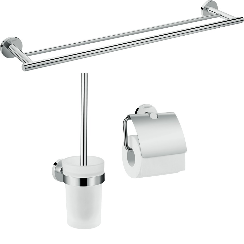 Hansgrohe Bad Accessoire 3-teiliges Set Logis Universal chrom 41727000