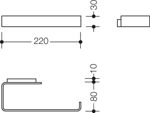 HEWI WC-Papierhalter 2-fach Serie 805, Edelstahl, für 2 WC-Papierrollen 805.21.550