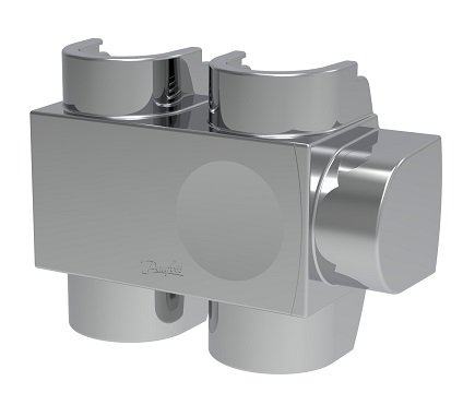 Danfoss Kunststoffabdeckung für VHS-DV Durchgang, Fühler links in chrom, Heizkörper 1/2" 013G7954