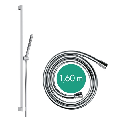 Hansgrohe Brauseset Pulsify S 100, 1 jet mit Brausestange 900mm mattschwarz 24382670