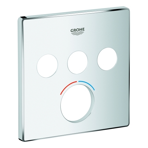 Grohe Rosette eckig für Mischer mit 3 Absperrventilen chrom 46996000