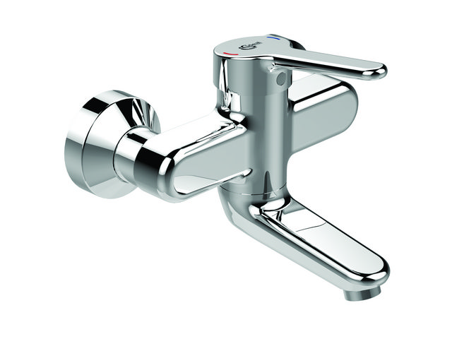 Ideal Standard Ceraplus 2 Wand-Waschtischarmatur 144mm chrom, Ausladung 144-163mm, 5 l/min BC114AA