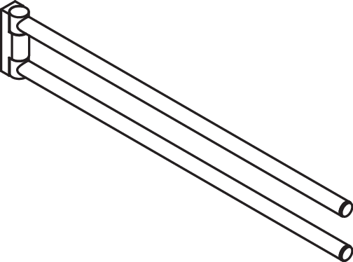 HEWI Handtuchhalter System 162, Edelstahl, Länge 446mm 162.09.100XA