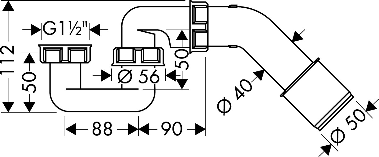 Hansgrohe DIN-Wannensifon aus Hostalen PP 56373000