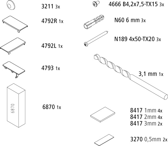 Kermi Set Montagekleinteile für LI TVP 2535996