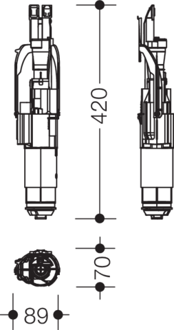 HEWI Auslassventil Spülkasten System S 50, für Spülkasten WC-Module S50.02... 65053