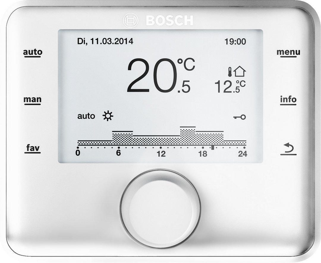 Bosch raumgeführter Regler CR 800 für bis 8 Heizkreise und 2 WW-Ladekreise 7738114078