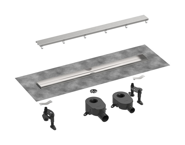 Hansgrohe Komplettset DR RainDrain Go1200 rückseitig befliesbar für Standard-/flache Installation, gebürstet edelstahl 56276800