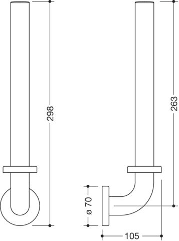 HEWI Reservepapierhalter Serie 801, matt, H: 363mm, T: 105mm, für 3 WC-Papierrollen, reinweiß 801.21B403 99