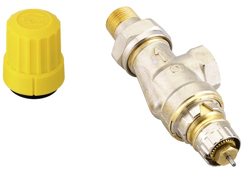 Danfoss Ventilgehäuse RA-UN 10 R 3/8, UK Axial, matt vernickelt 013G3041